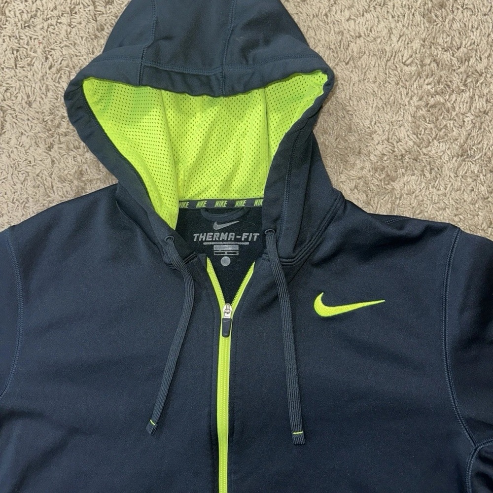 Nike Black Hoodie with Neon Green Details
